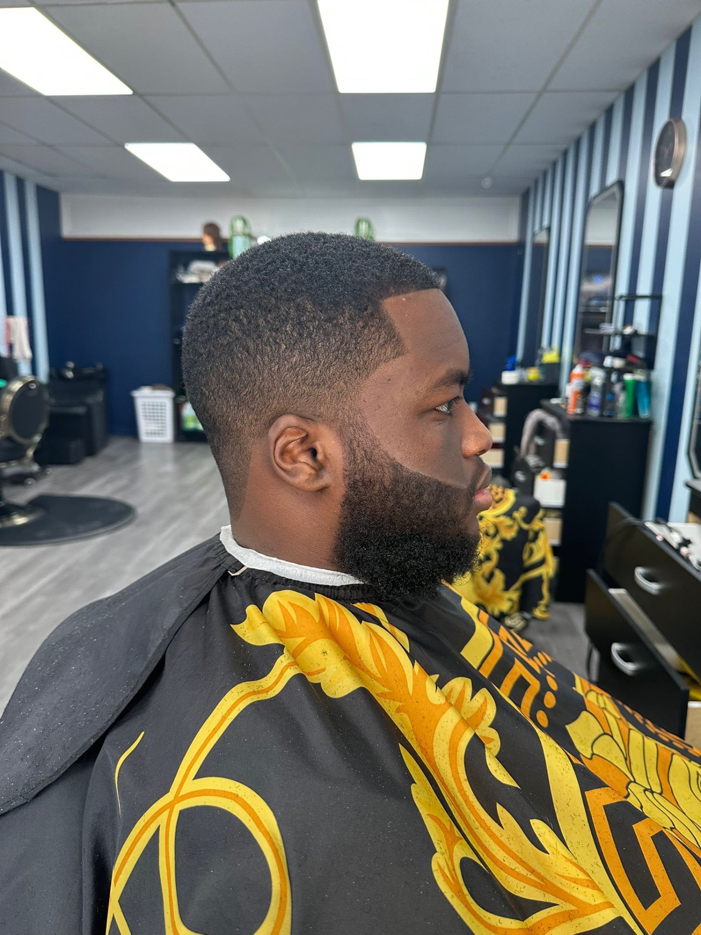 Skin fade with a full beard